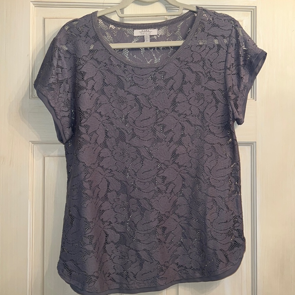 Zara Mesh Grey Tee